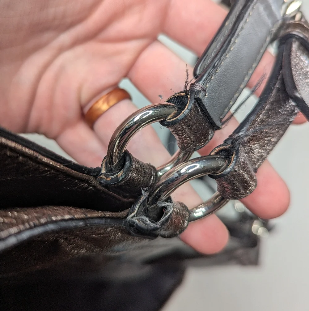 Coach F17722 Metallic Carryall Bag